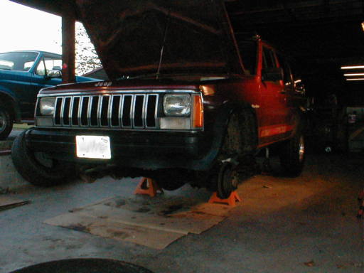 Cherokee on jack stands - be careful!